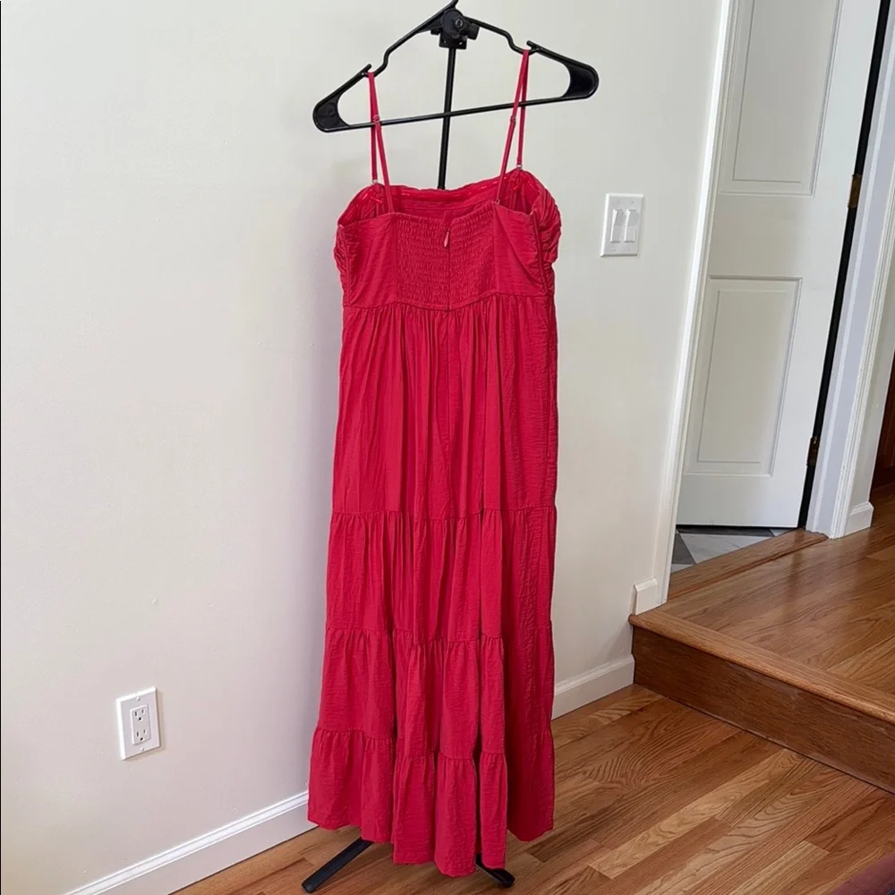 Abercrombie & Fitch Red Maxi Dress with Spaghetti Straps